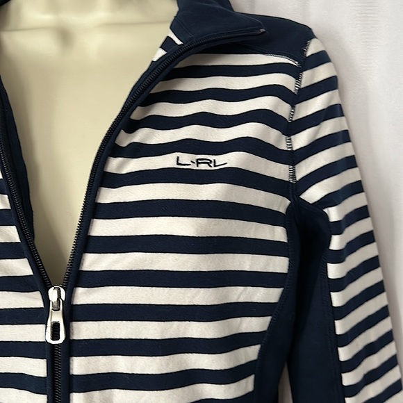 Lauren Ralph Lauren NWT Navy/White Striped Full Zip Jacket Coat **Size XS**🌺🌺 - Picture 4 of 6